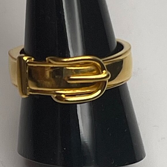 Hermès Gold Plated Buckle Bijouterie Fantaisie Scarf Ring - Preowned - Picture 7 of 9